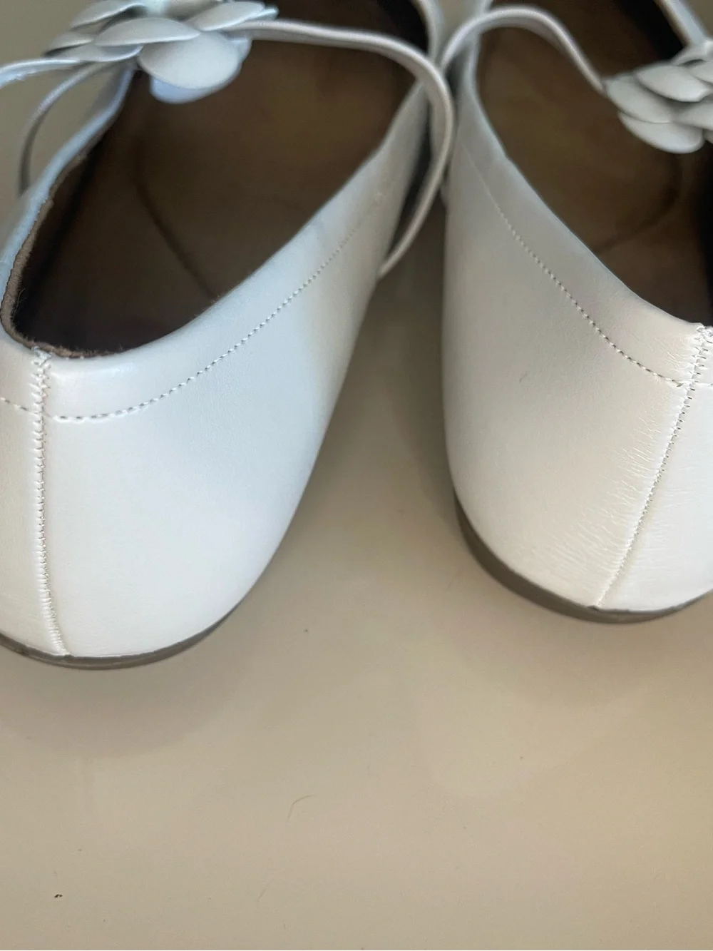 White Mountain Cream Braided Flower Mary Jane Flats